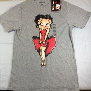 Betty Boop Red and Gray Short Sleeve Tee